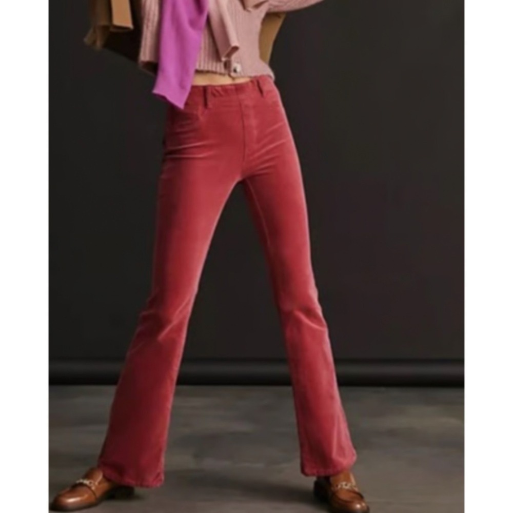 Pilcro Pull On Icon Flare Corduroy Pants Womens 27 Pink Full Length